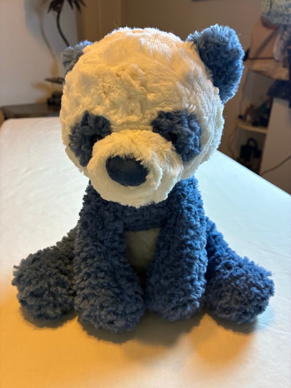 Softest plush Blue White Panda Bear Plush Stuffed Animal Soft Cuddly Toy 12"
